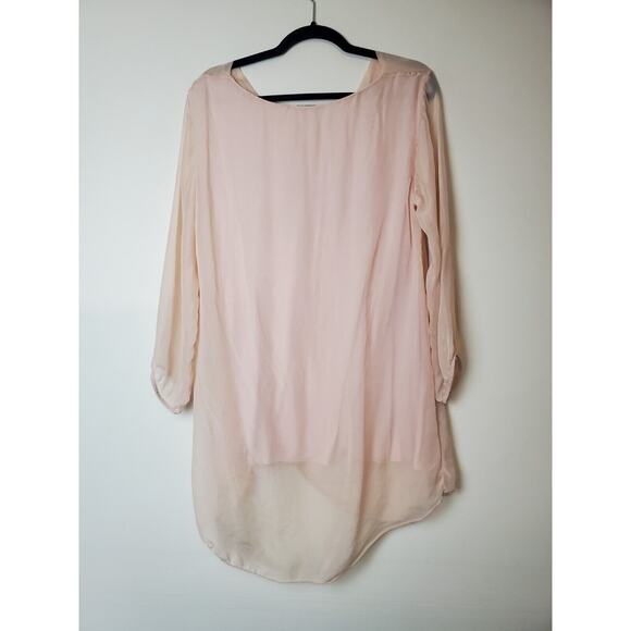 Montan Paris 100% Silk Top Medium Tunic Asymmetrical Made In Italy Layered - Picture 3 of 12